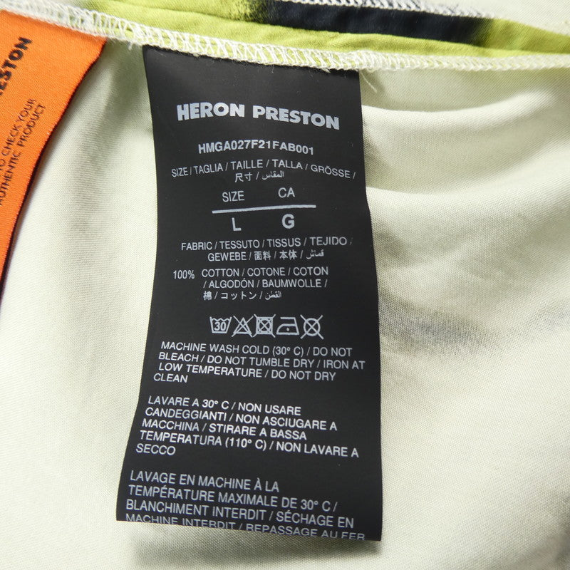 【中古】HERON PRESTON | ヘロンプレストン BOWLING SHIRT ‘GREEN’ 半袖シャツ HMGA027F21FAB001 サイズ:L