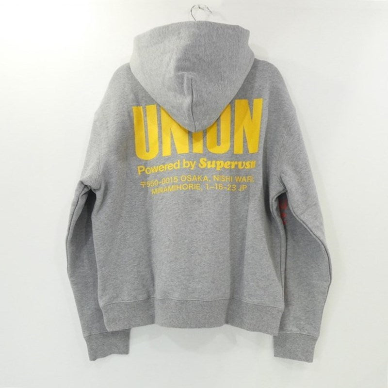 【中古】UNION | ユニオン SUPER UNION OSAKA HOODIE パーカー グレー サイズ:M
