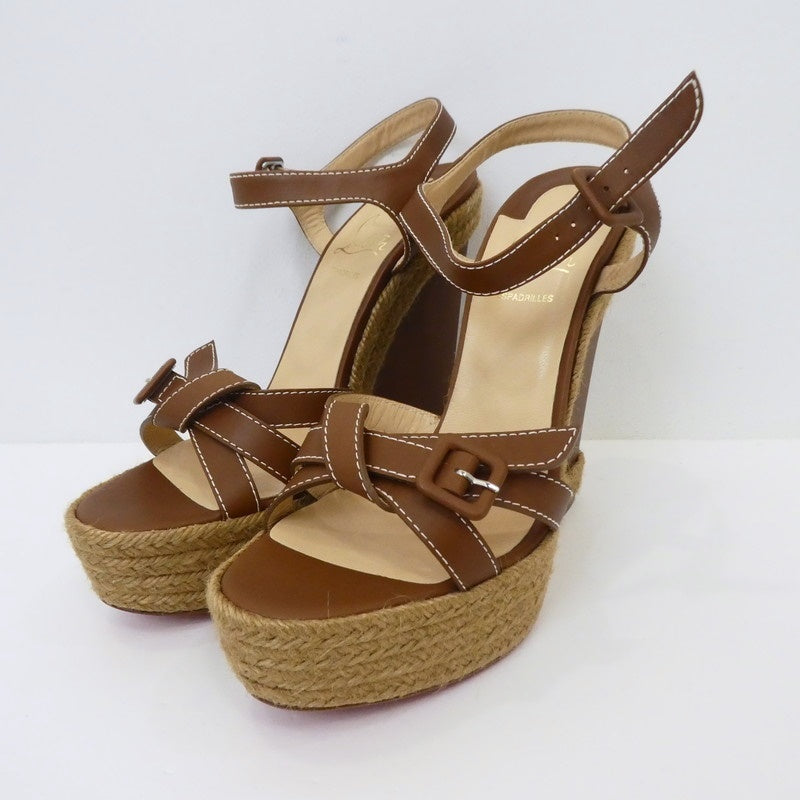 【中古】Christian Louboutin | クリスチャンルブタン Zero Problem 140 サンダル 1140934 ブラウン 28cm