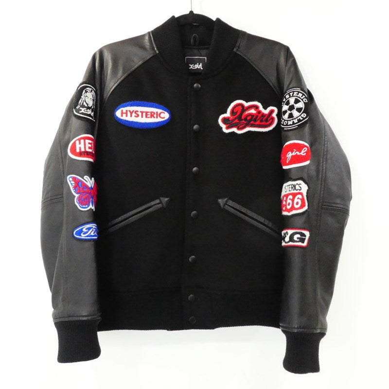 【中古】HYSTERIC GLAMOUR | ヒステリックグラマー VARSITY JACKET スタジャン 05194510 ブラック サイズ:2