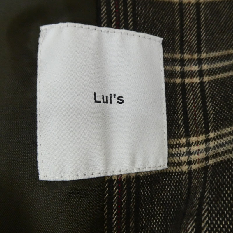 【中古】Lui's | ルイス チェックビッグシルエット ロングコート トレンチコート LUZ2082308A0001 ブラウン サイズ:S