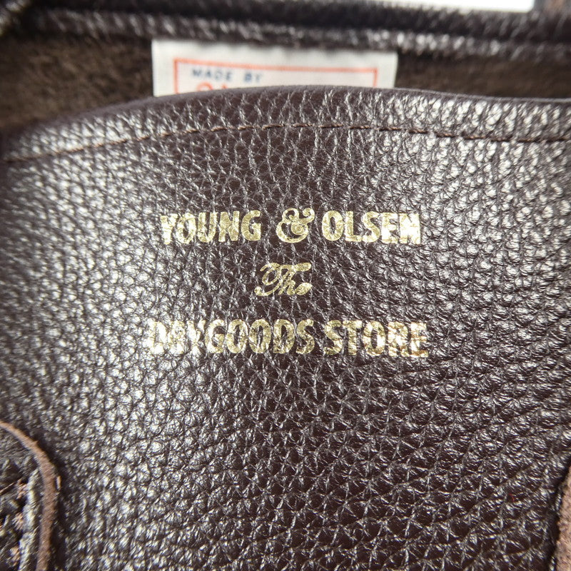 【中古】YOUNG&OLSEN | ヤングアンドオルセン EMBOSSED LEATHER TOTE M トートバッグ ブラウン