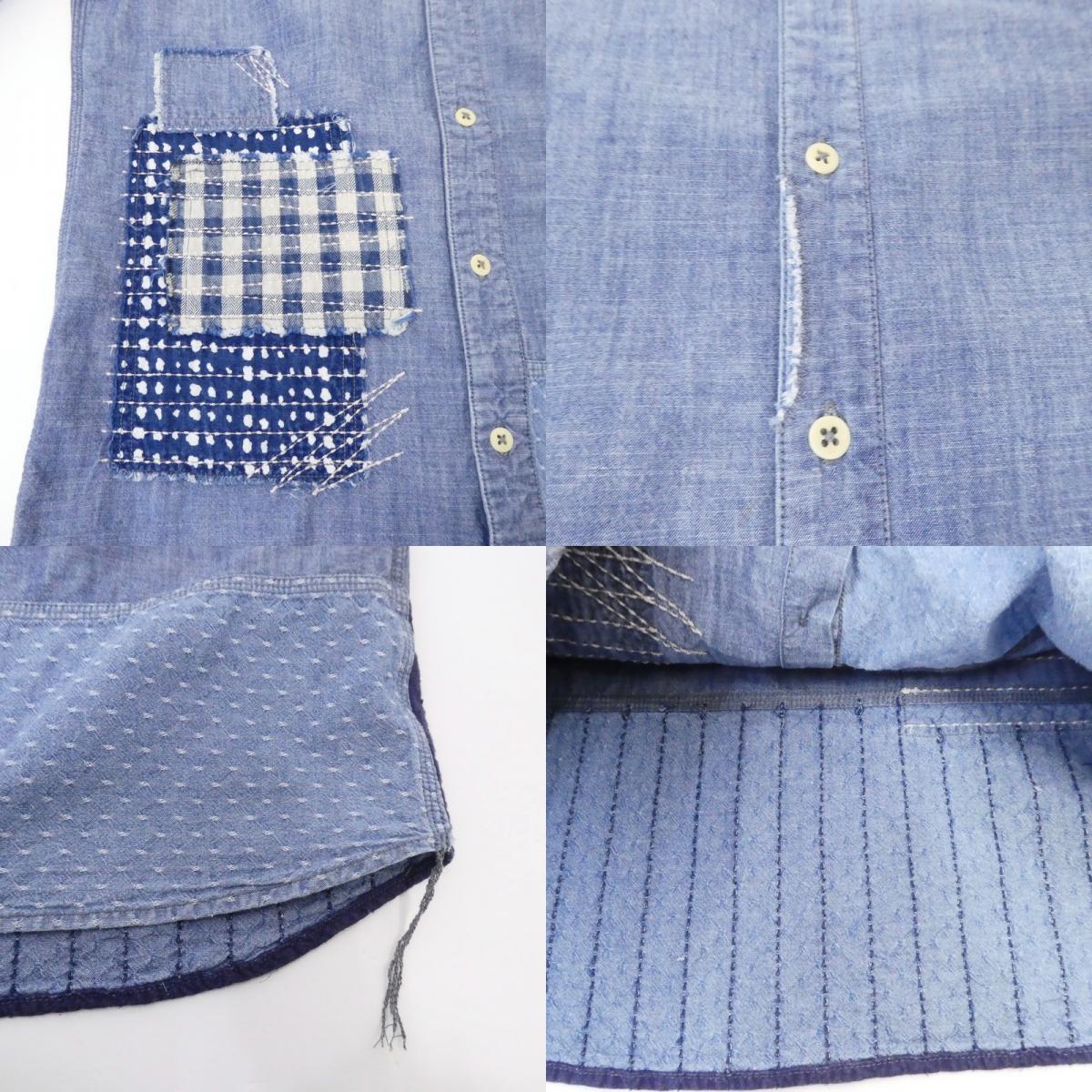 【中古】DENHAM | デンハム FORD BORO SHIRT ASC 長袖シャツ インディゴ サイズ:M