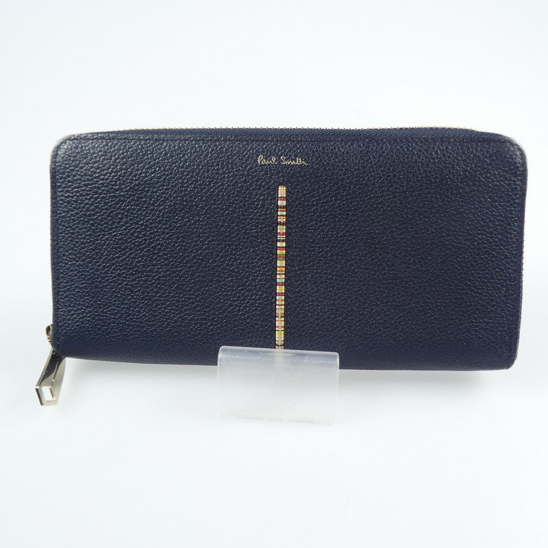 【中古】Paul Smith | ポール・スミス インセットマルチストライプ 長財布 PSC797 ネイビー