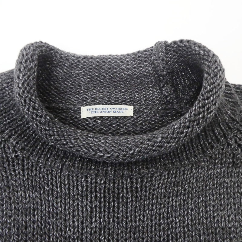 【中古】THE UNION | ザユニオン THE BLUEST OVERALLS ROLL’N KNIT ニット TBO-0036 グレー サイズ:XL