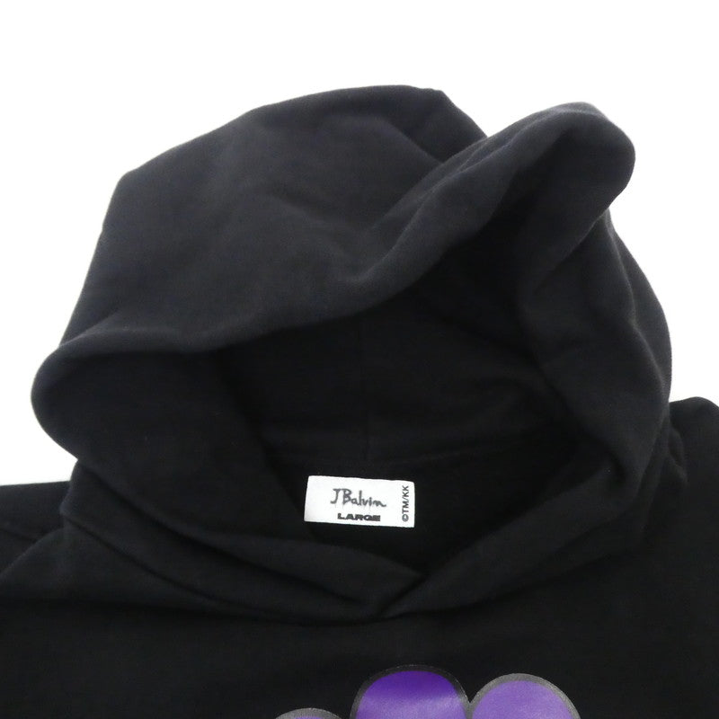 【中古】J BALVIN | ジェイバルヴィン MORADO LARGE FLOWER HOODIE パーカー ブラック サイズ:L