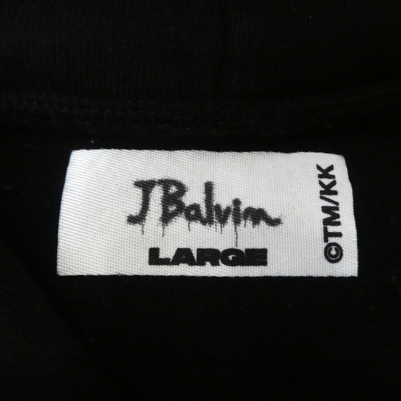 【中古】J BALVIN | ジェイバルヴィン MORADO LARGE FLOWER HOODIE パーカー ブラック サイズ:L