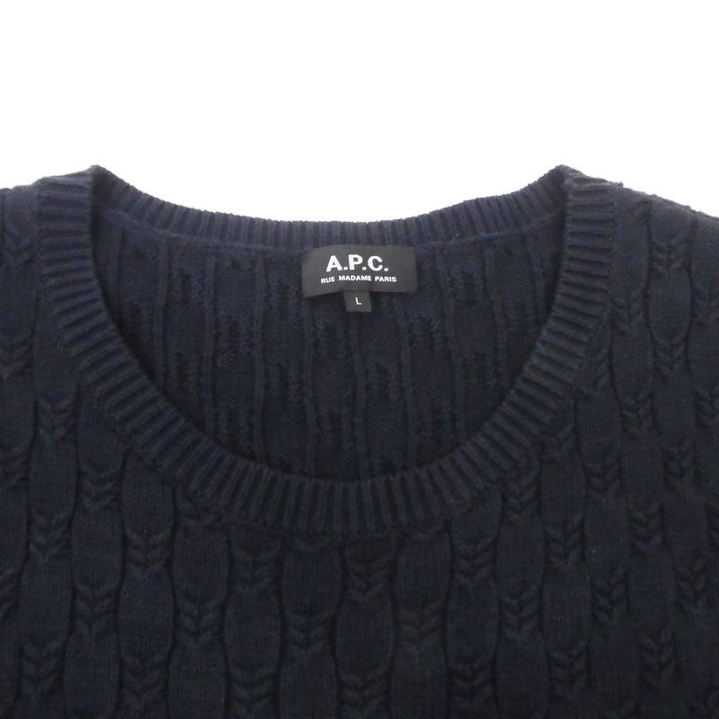 【中古】A.P.C | アーペーセー Pull Lack ベスト 24206-1-86071 ネイビー サイズ:L