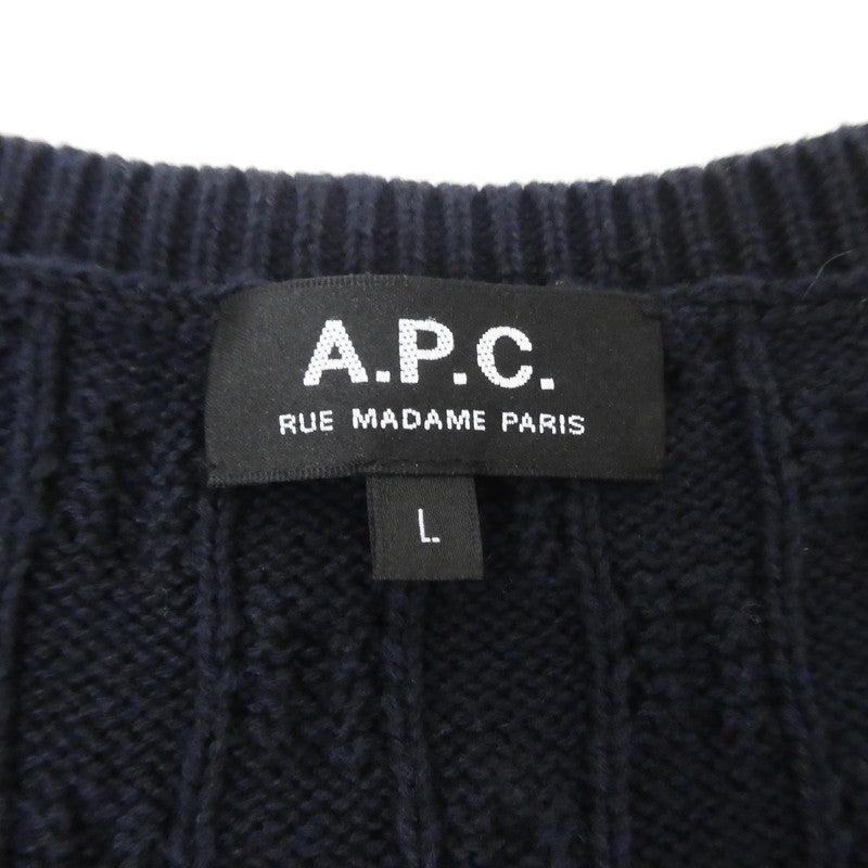 【中古】A.P.C | アーペーセー Pull Lack ベスト 24206-1-86071 ネイビー サイズ:L