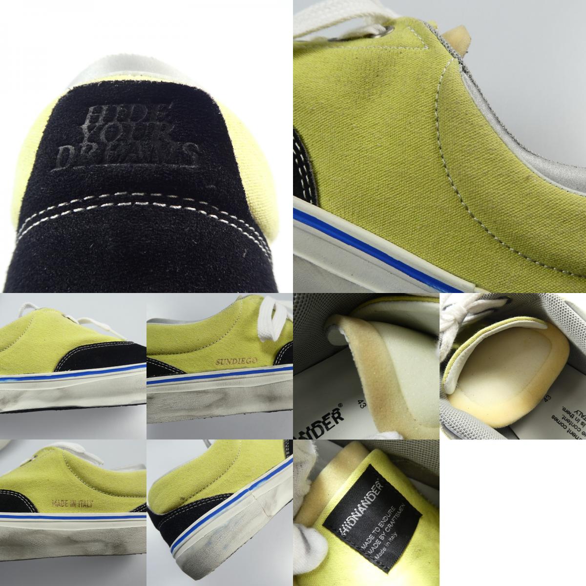 【中古】 SUNDIEGO スニーカー HN20AWM80V47 (43)27~27.5cm イエロー