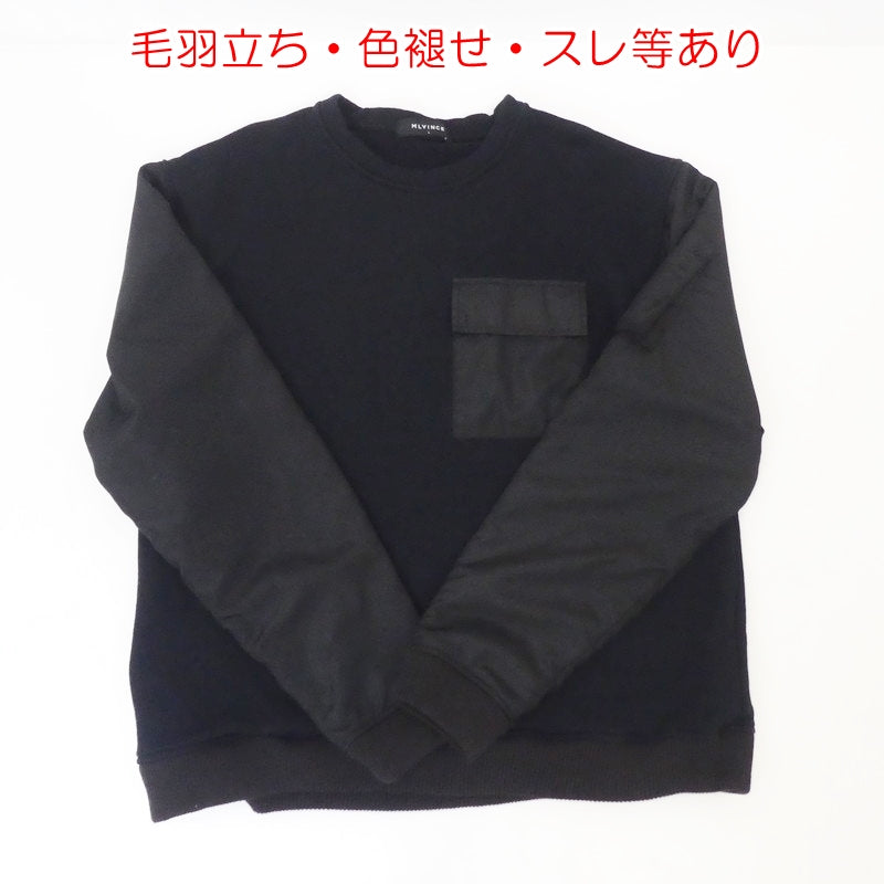 【中古】 BOMBER SLEEVE CREW スウェット ブラック サイズ:L