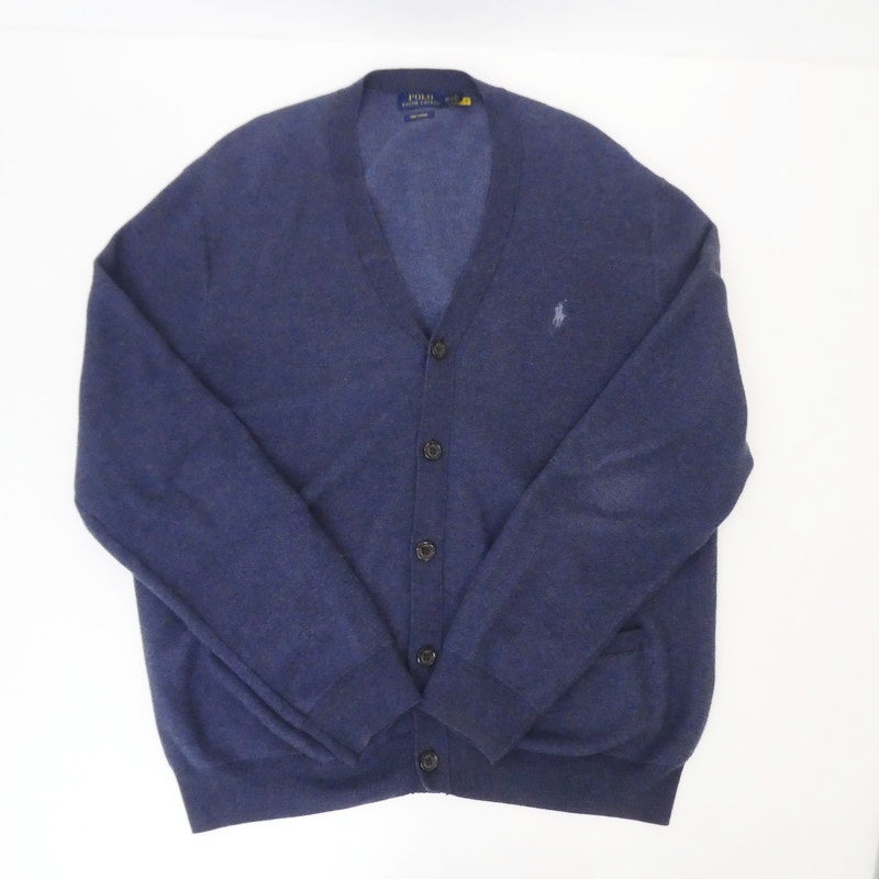 【中古】POLO RALPH LAUREN | ポロ・ラルフローレン Vネック カーディガン ネイビー サイズ:XXL