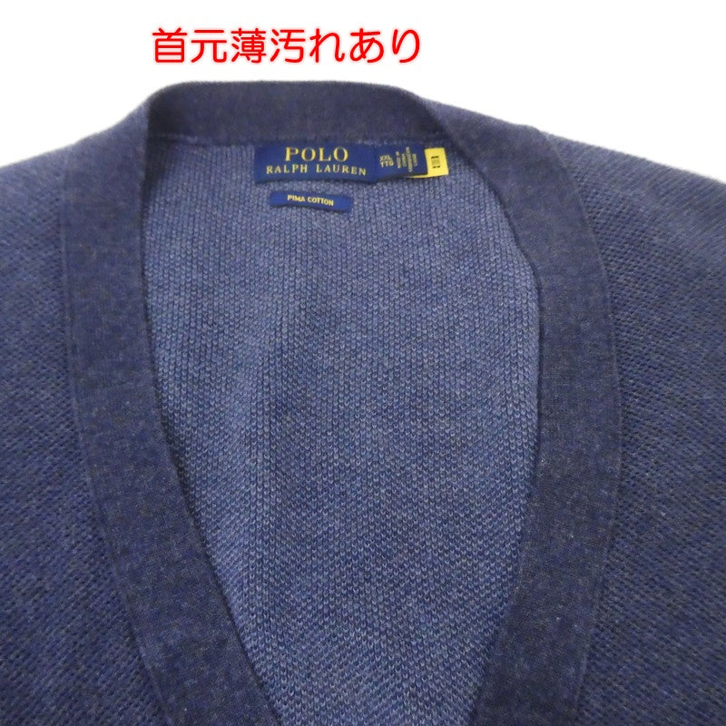 【中古】POLO RALPH LAUREN | ポロ・ラルフローレン Vネック カーディガン ネイビー サイズ:XXL