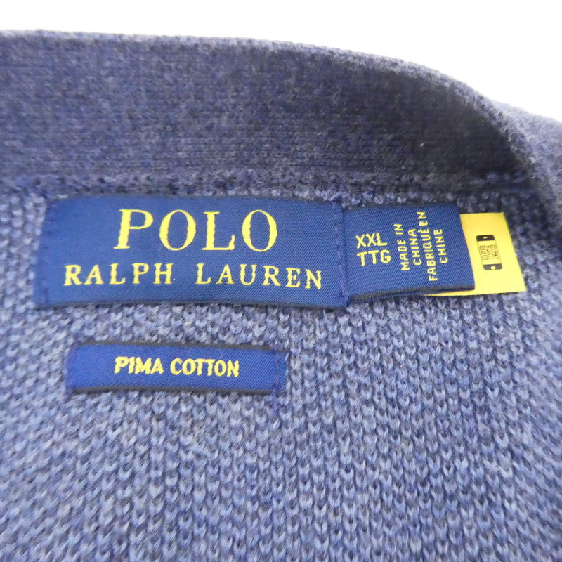 【中古】POLO RALPH LAUREN | ポロ・ラルフローレン Vネック カーディガン ネイビー サイズ:XXL