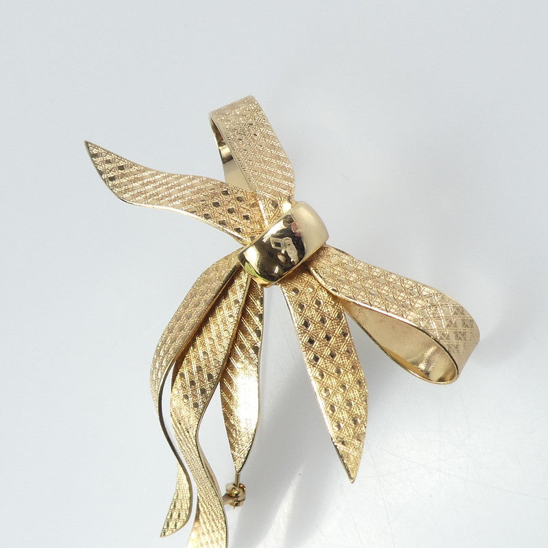 【中古】Christian Dior | クリスチャンディオール カナージュリボン ブローチ
