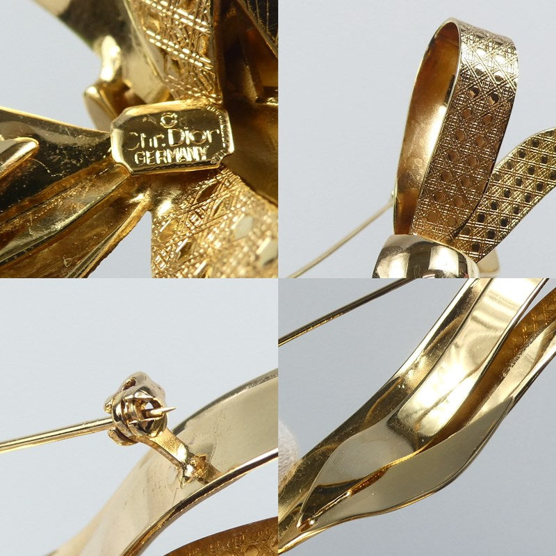 【中古】Christian Dior | クリスチャンディオール カナージュリボン ブローチ