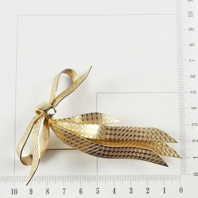 【中古】Christian Dior | クリスチャンディオール カナージュリボン ブローチ