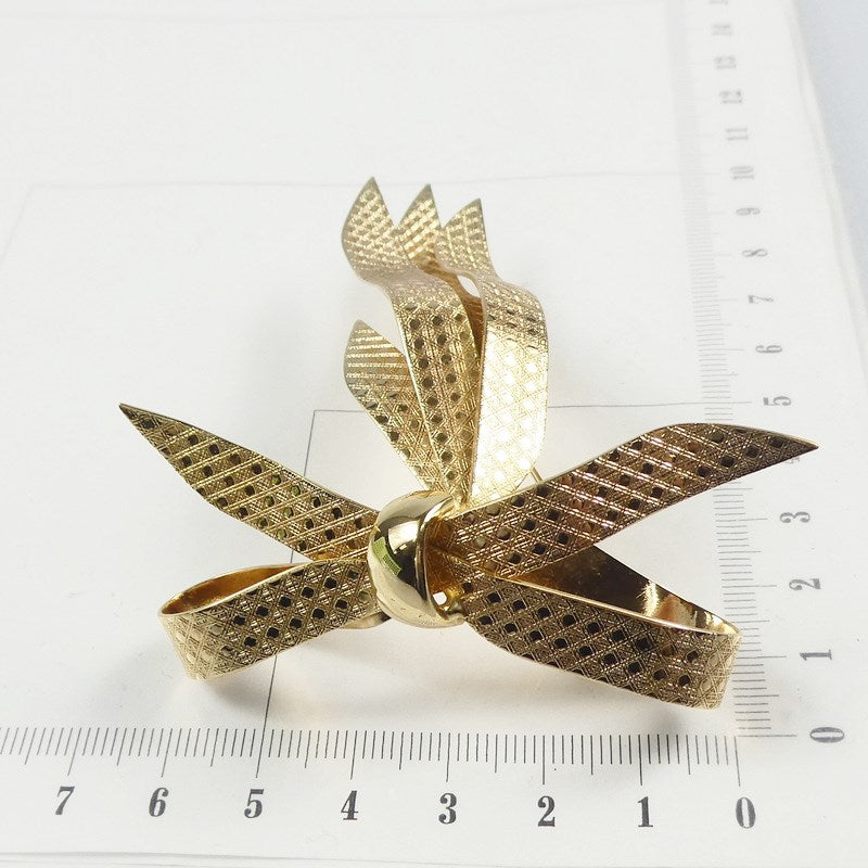 【中古】Christian Dior | クリスチャンディオール カナージュリボン ブローチ