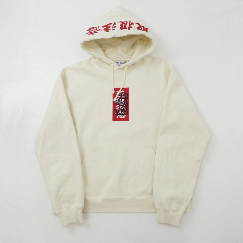 【中古】BlackEyePatch | ブラックアイパッチ HANDLE WITH CARE LABEL HOODIE パーカー BEPFW21TP26 ベージュ サイズ:M
