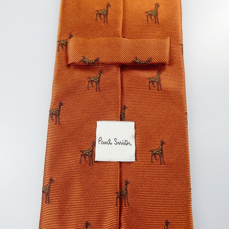【中古】Paul Smith | ポール・スミス "Giraffe"ジャカートタイ ネクタイ 120009 552MJ オレンジ