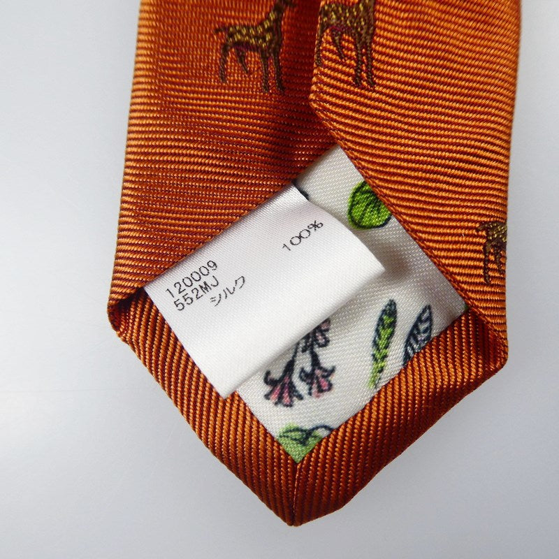 【中古】Paul Smith | ポール・スミス "Giraffe"ジャカートタイ ネクタイ 120009 552MJ オレンジ