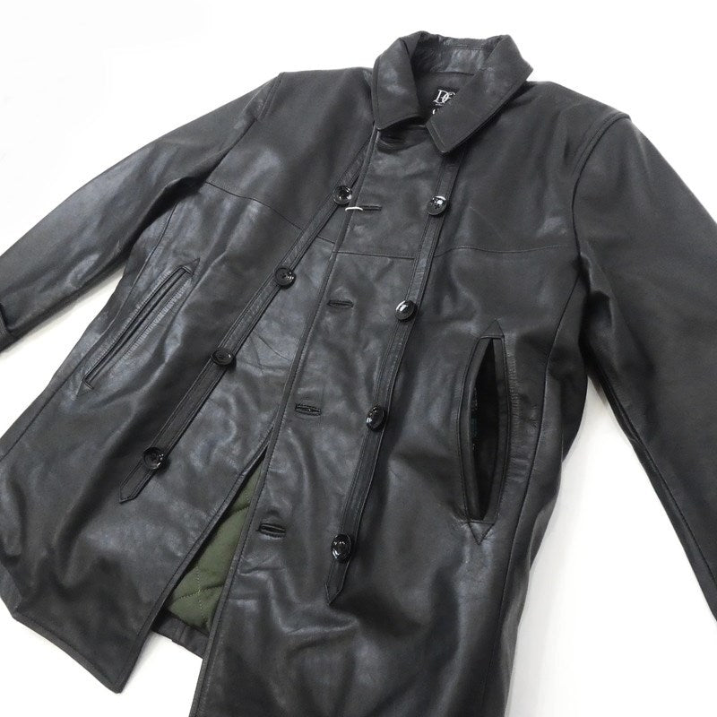 【中古】DRESS HIPPY | ドレスヒッピー L.C.LEATHER COAT レザー ブラック サイズ:M
