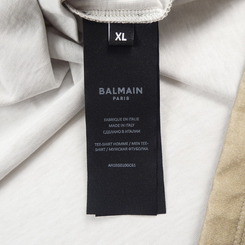 【中古】BALMAIN | バルマン デザートロゴ 半袖Tシャツ AH1EG010GC61-WDV ベージュ サイズ:XL