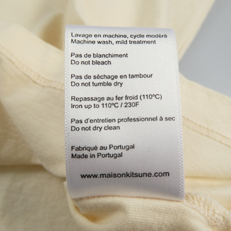 【中古】MAISON KITSUNE | メゾンキツネ FOX STAMP CLASSIC TEE-SHIRT 半袖Tシャツ IM00153KJ0008 ベージュ サイズ:L