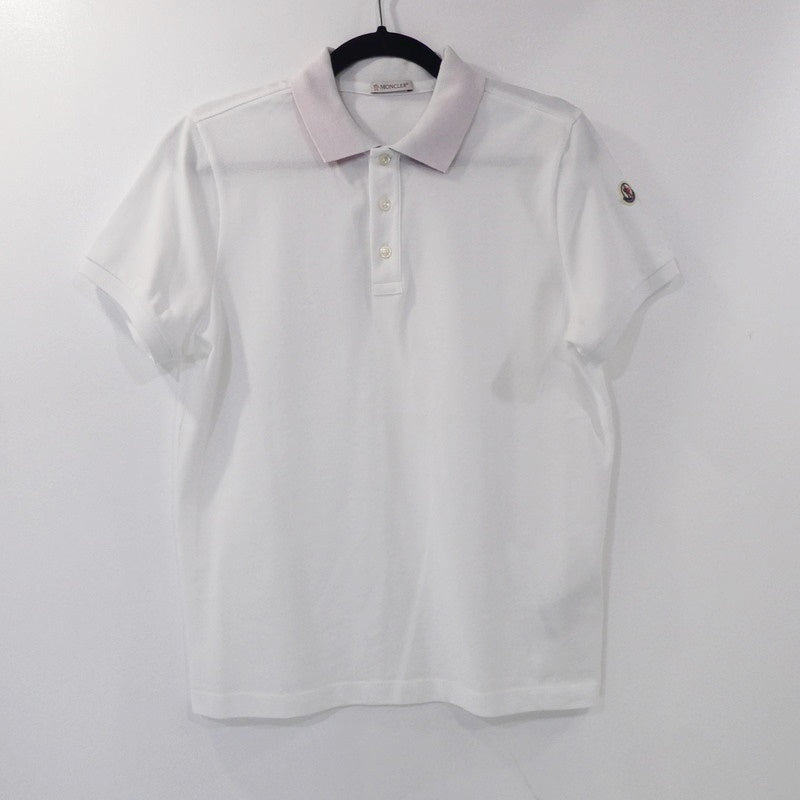 【中古】MONCLER | モンクレール MAGLIA POLO MANICA CORTA ポロシャツ 8A70510 ホワイト サイズ:XS