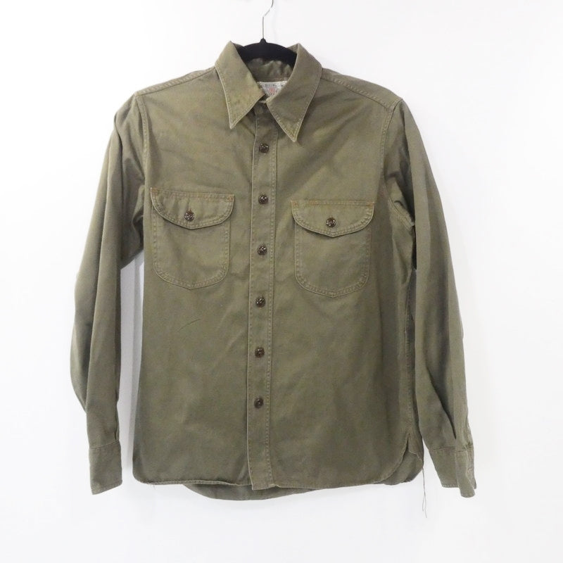 【中古】BUZZ RICKSONS | バズリクソンズ HERRINGBONE WORK SHIRT その他トップス BR26081 カーキ