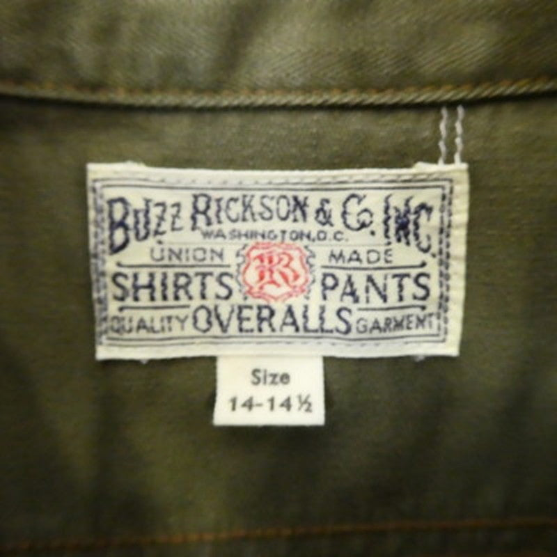 【中古】BUZZ RICKSONS | バズリクソンズ HERRINGBONE WORK SHIRT その他トップス BR26081 カーキ