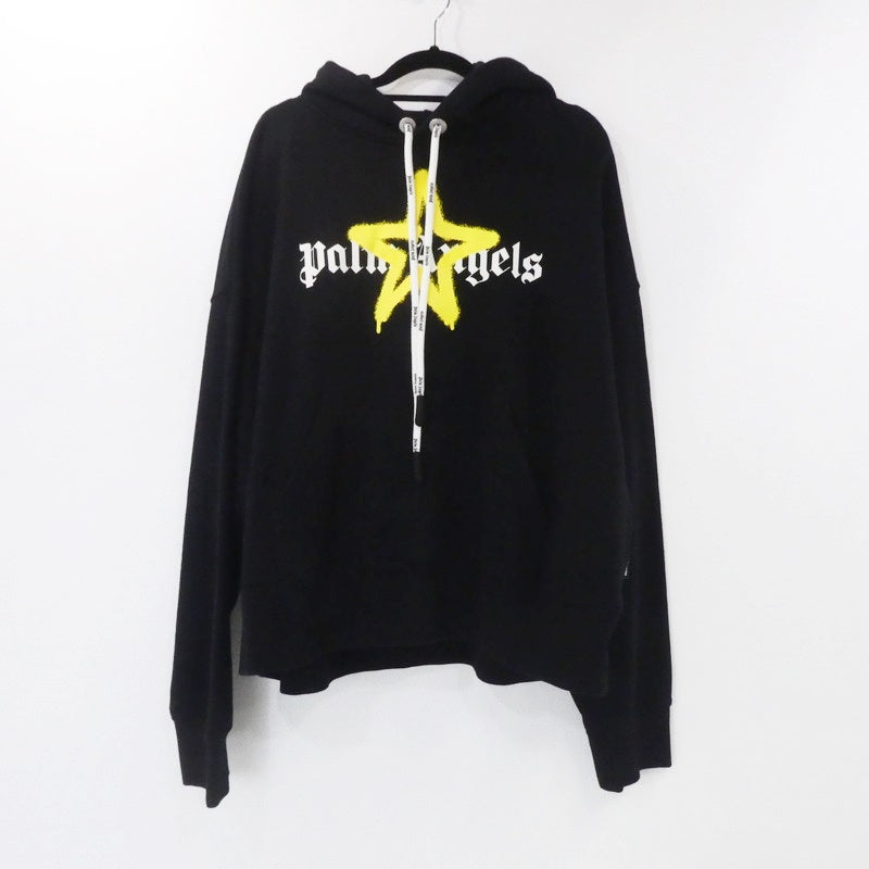 【中古】Palm Angels | パームエンジェルス STAR SPRAYED HOODIE パーカー PMBB058C99FLE007 ブラック サイズ:S