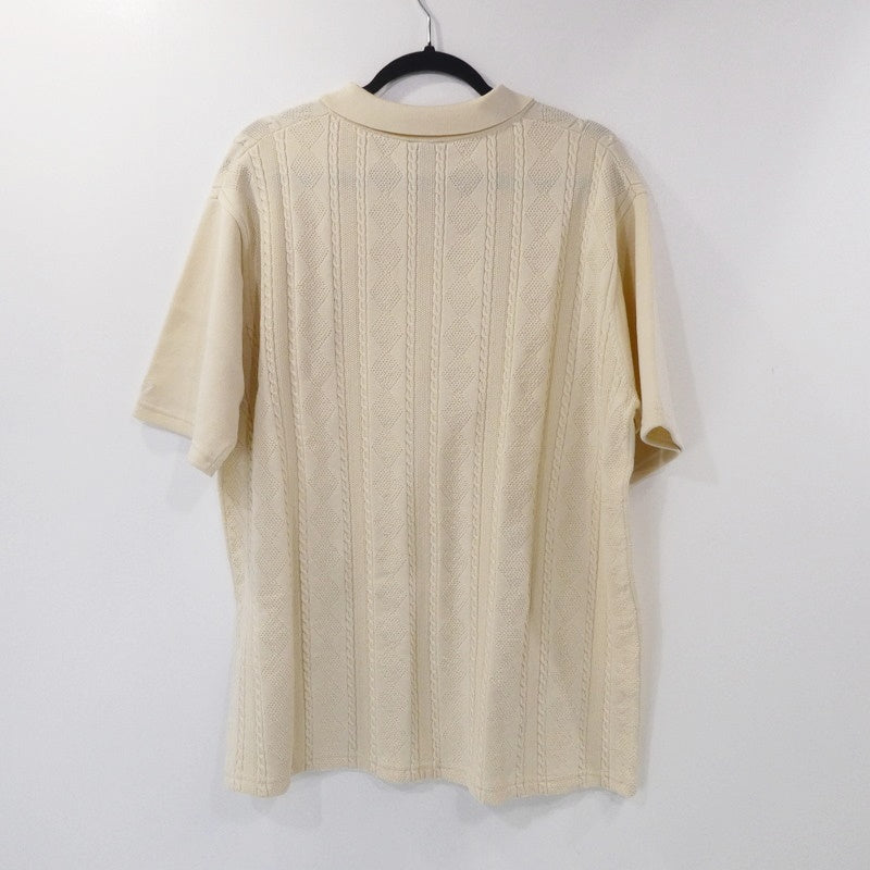 【中古】430 - FOURTHIRTY - | フォーサーティー S/S JAQUARD KNIT POLO ポロシャツ 24-013 ベージュ サイズ:1