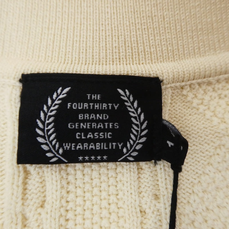 【中古】430 - FOURTHIRTY - | フォーサーティー S/S JAQUARD KNIT POLO ポロシャツ 24-013 ベージュ サイズ:1