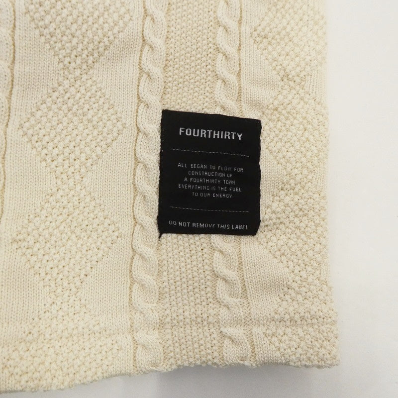【中古】430 - FOURTHIRTY - | フォーサーティー S/S JAQUARD KNIT POLO ポロシャツ 24-013 ベージュ サイズ:1