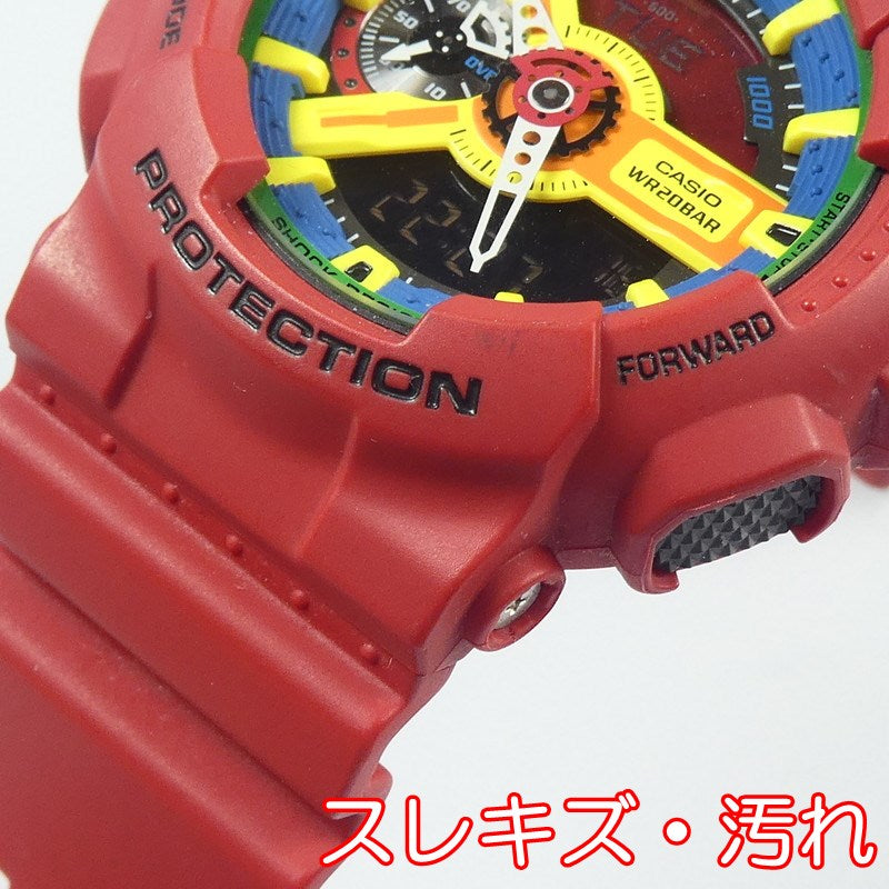 【中古】G-SHOCK | ジーショック Crazy Colors 腕時計 GA-110FC-1A レッド