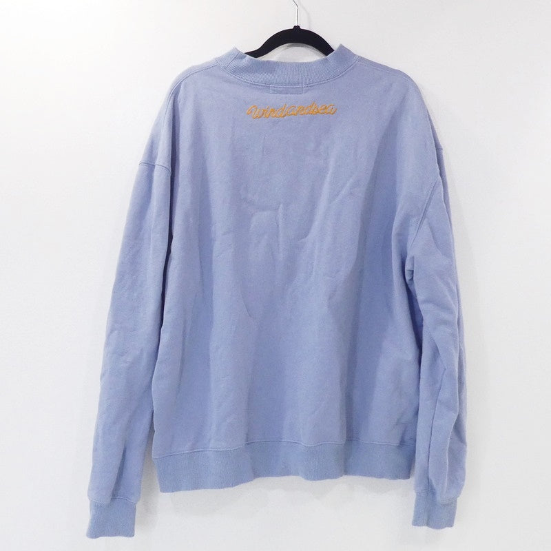 【中古】WIND AND SEA | ウィンダンシーウインダンシー BE YOUTH TOWN CREW NECK スウェット WDS-10TH-CS-10 ライトブルー サイズ:M