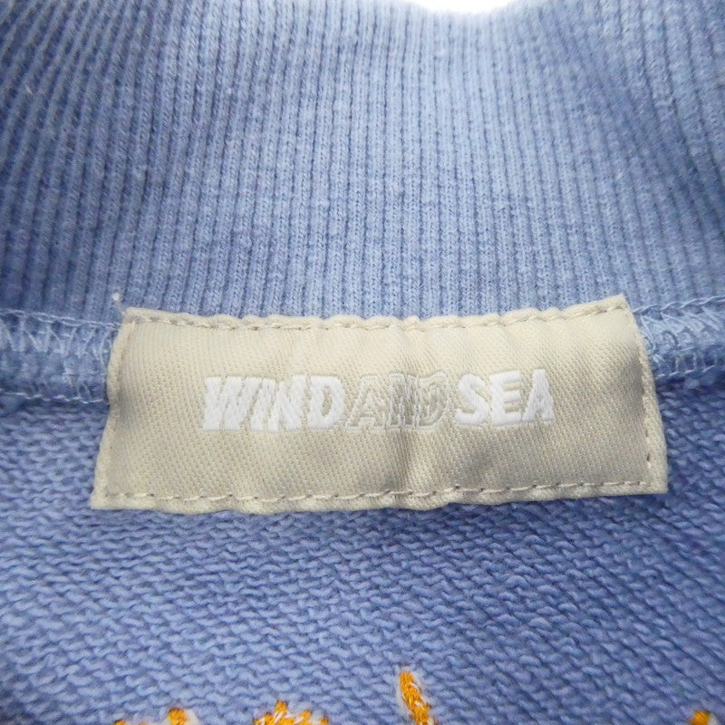 【中古】WIND AND SEA | ウィンダンシーウインダンシー BE YOUTH TOWN CREW NECK スウェット WDS-10TH-CS-10 ライトブルー サイズ:M