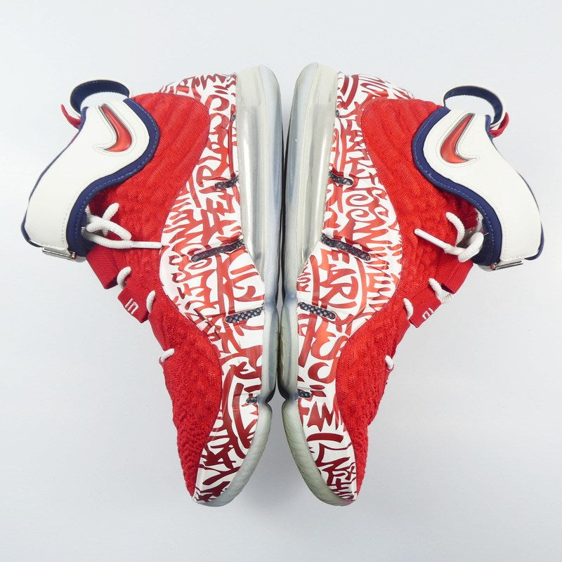 【中古】NIKE | ナイキ LEBRON XVⅡ "GRAFFITI" スニーカー CT6047-600 27.5cm レッド
