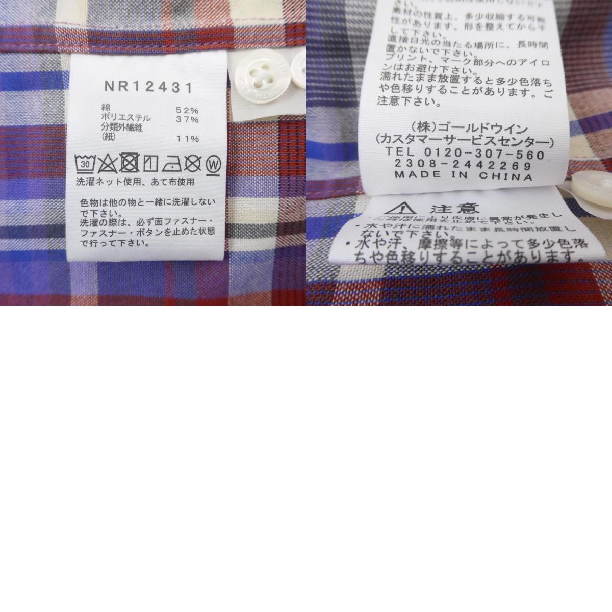 【中古】THE NORTH FACE | ザ・ノースフェイス L/S MADRAS SHIRT 長袖シャツ NR12431 サイズ:M