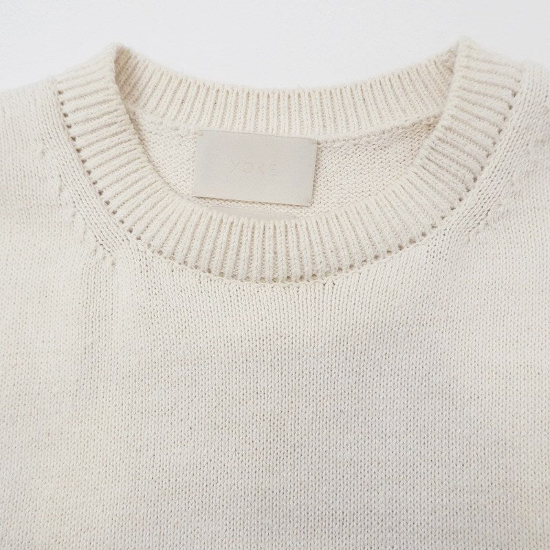 【中古】YOKE | ヨーク COTTON CREWNECK VEST ベスト YK22SS0351S アイボリー サイズ:3