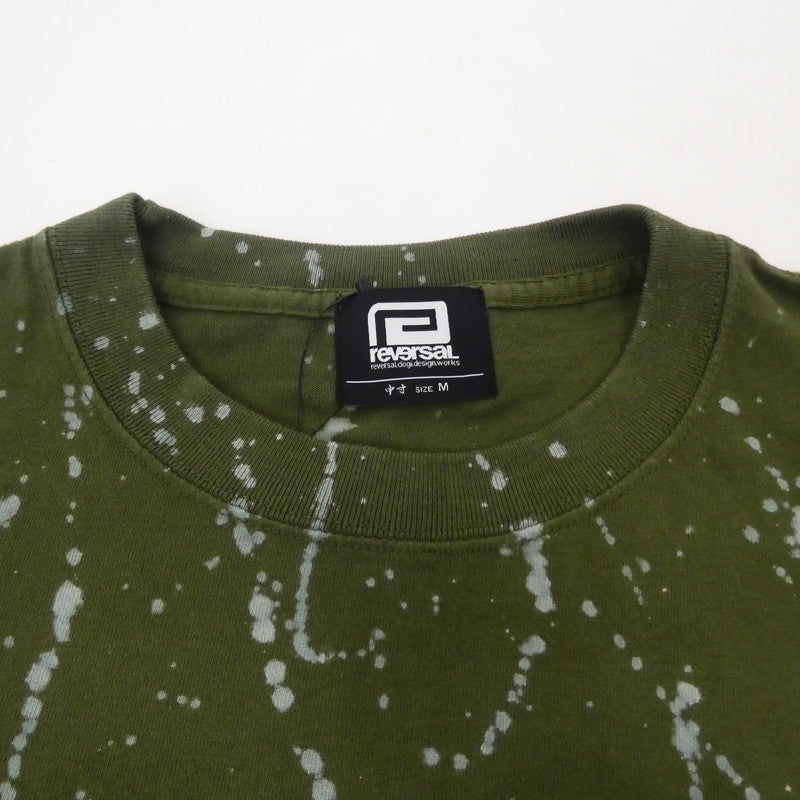 【中古】reversal | リバーサル BLEACH OVERSIZED TEE 半袖Tシャツ rv23ss006 オリーブ サイズ:M