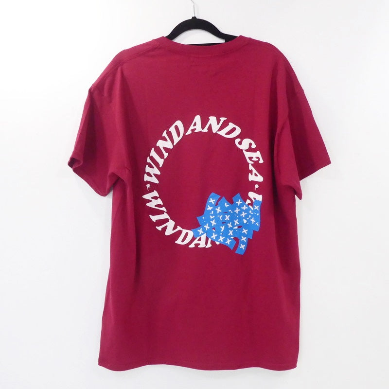 【中古】WIND AND SEA | ウィンダンシーウインダンシー 半袖Tシャツ WDS-XXX-02 ボルドー/バーガンディー サイズ:L