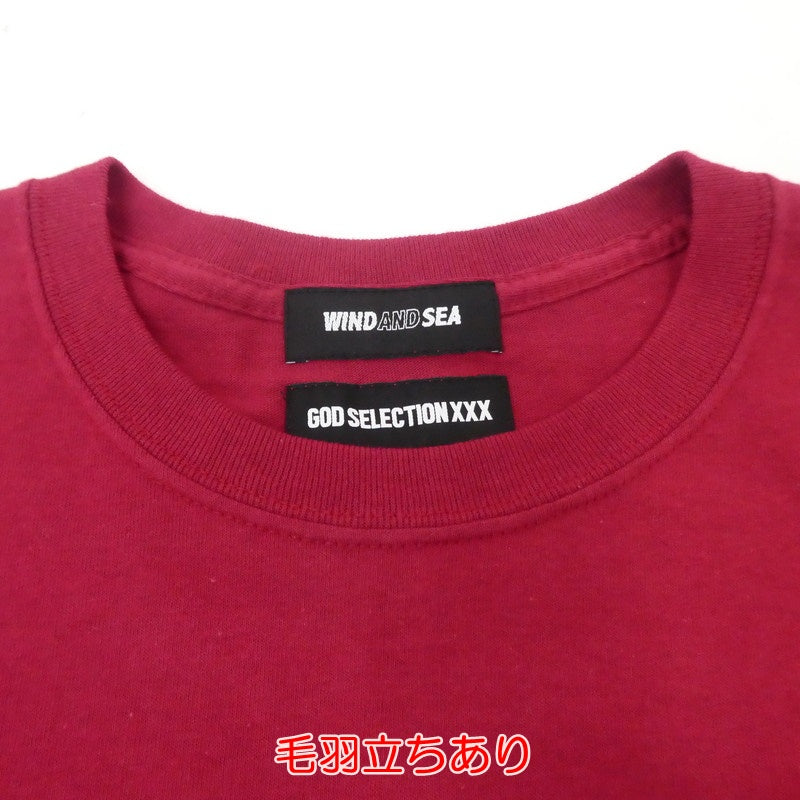 【中古】WIND AND SEA | ウィンダンシーウインダンシー 半袖Tシャツ WDS-XXX-02 ボルドー/バーガンディー サイズ:L