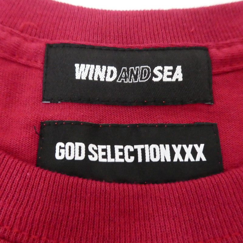 【中古】WIND AND SEA | ウィンダンシーウインダンシー 半袖Tシャツ WDS-XXX-02 ボルドー/バーガンディー サイズ:L