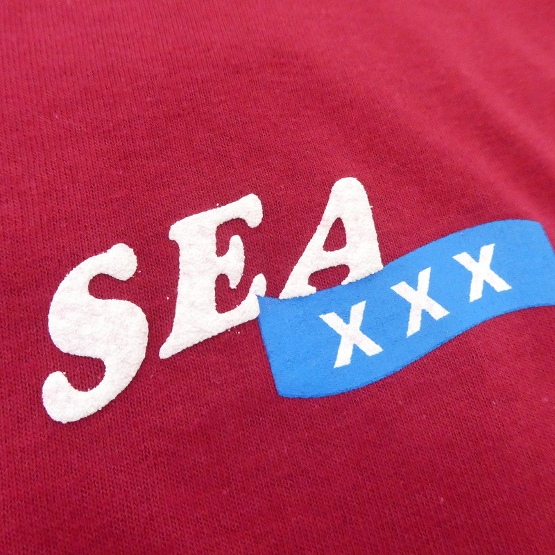 【中古】WIND AND SEA | ウィンダンシーウインダンシー 半袖Tシャツ WDS-XXX-02 ボルドー/バーガンディー サイズ:L