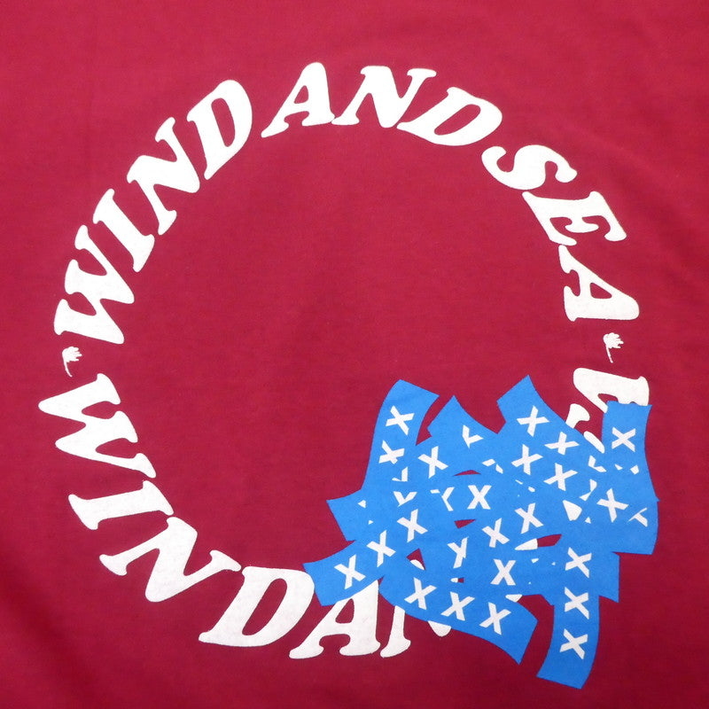 【中古】WIND AND SEA | ウィンダンシーウインダンシー 半袖Tシャツ WDS-XXX-02 ボルドー/バーガンディー サイズ:L