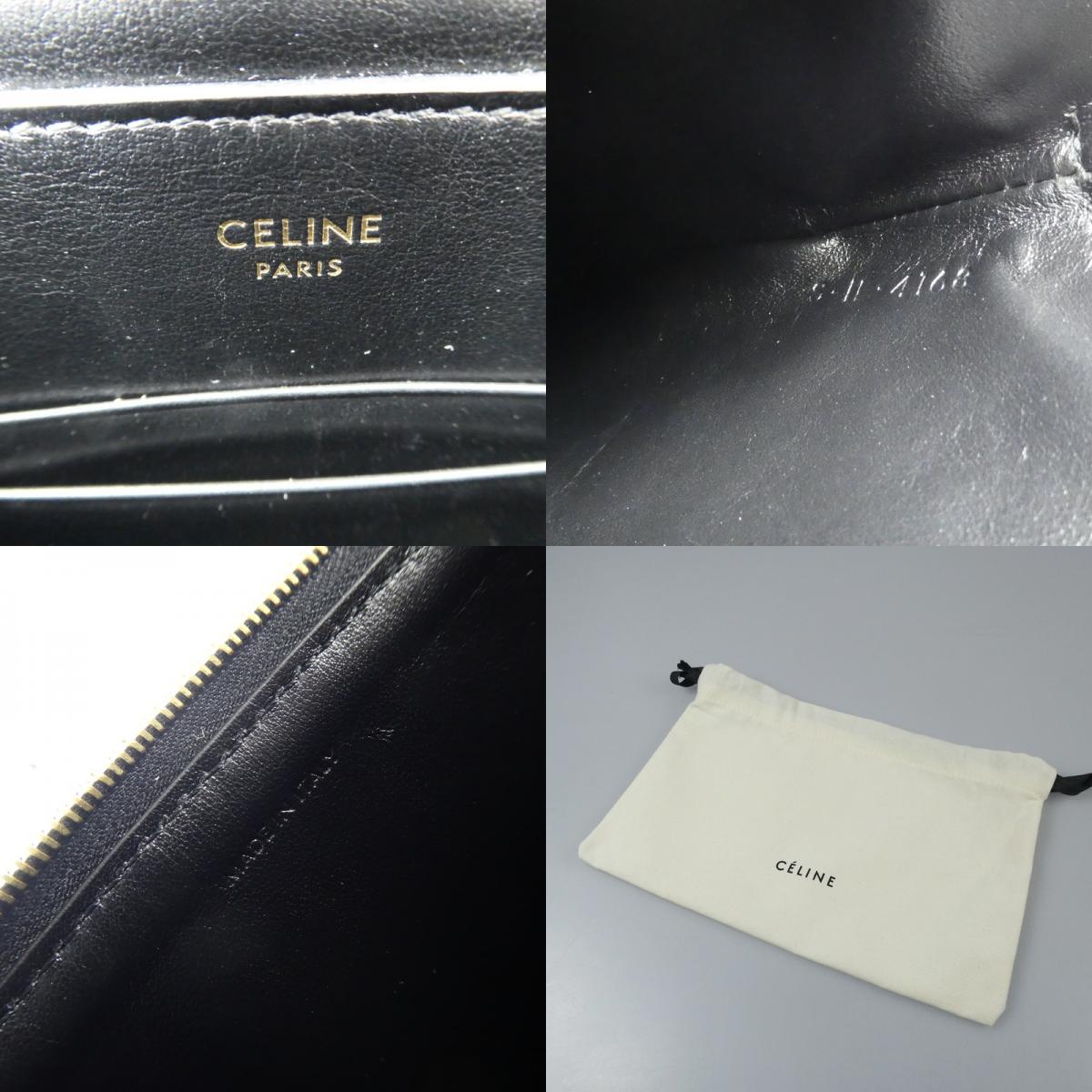 【中古】CELINE | セリーヌ Cチャームラージポーチ クラッチバッグ 10B813BFL.38NO