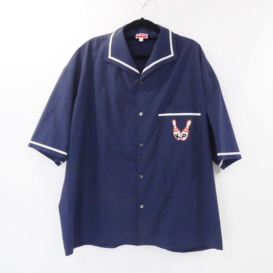【中古】KENZO | ケンゾー BOWLING ELEPHANT HAWAIAN SHIRT 半袖シャツ FD55CH1135DE ネイビー サイズ:M