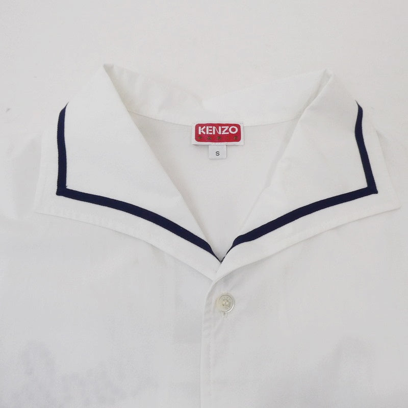【中古】KENZO | ケンゾー BOWLING ELEPHANT HAWAIAN SHIRT 半袖シャツ FD55CH1135DE ホワイト サイズ:S